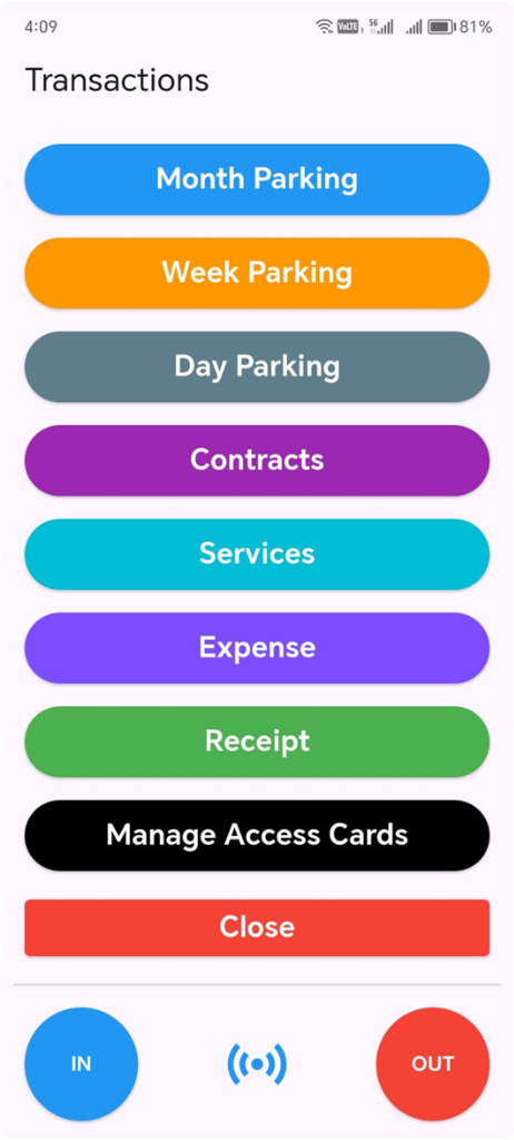 POSOne Parking System UAE - Mobile App Dashboard with spots occupancy counter